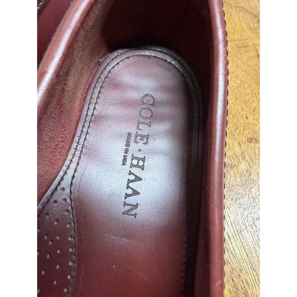 VTG 90 Cole Haan USA Men's 9.5 B  Loafer Oxblood Burgundy Leather Kiltie  Shoes